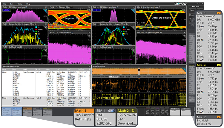 Jitter analysis using Tektronix SIM and DJA software