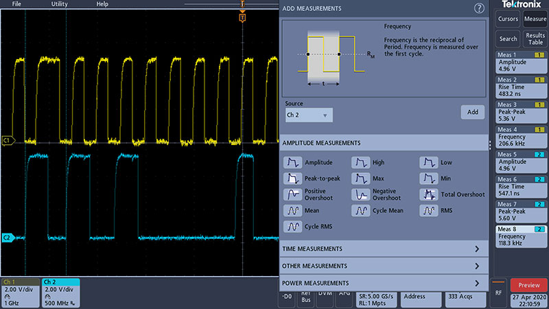 New firmware from the 3 Series Oscilloscope helping automate up to 8 measurements 