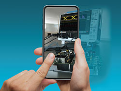 ScopeSnap allows you to pair your mobile device with a 5 Series oscilloscope, and share data including oscilloscope waveforms, setups, measurements, and screenshots