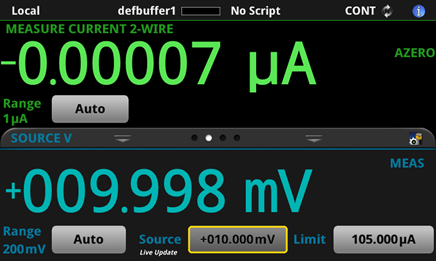 scroll wheel on 2400 Graphical Touchscreen SMU