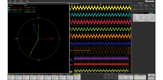 D and Q control vectors being calculated from measurements of motor drive output waveforms