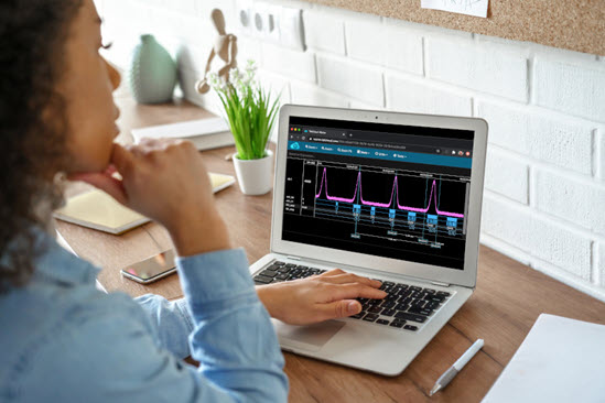 Remote testing and analysis of oscilloscope waveforms from a computer