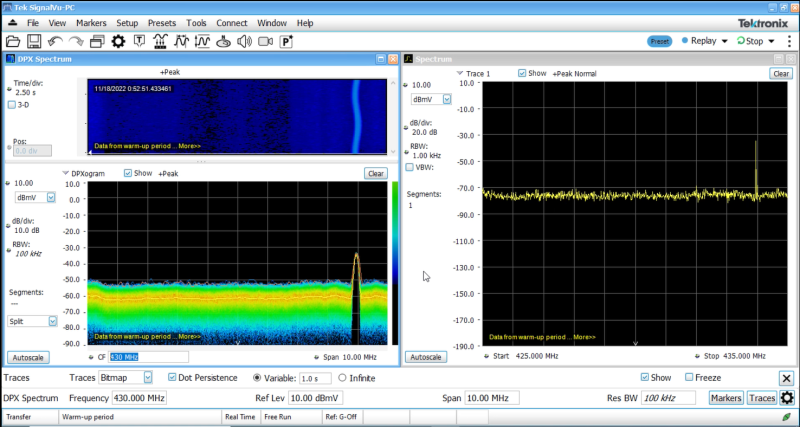 Chirp Signal output by a raspberry pi displayed