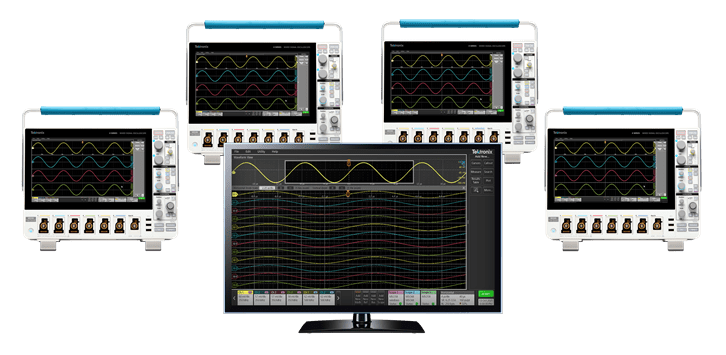 TekScope software's MultiScope features allows engineers to connect, measure and analyze up to 4 oscilloscopes in real time with up to 32 total analog channels