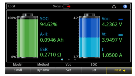 Battery simulator home screen
