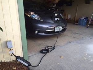 Photo of Level 1 EV charging equipment consisting primarily of a cordset. Source: https://afdc.energy.gov/