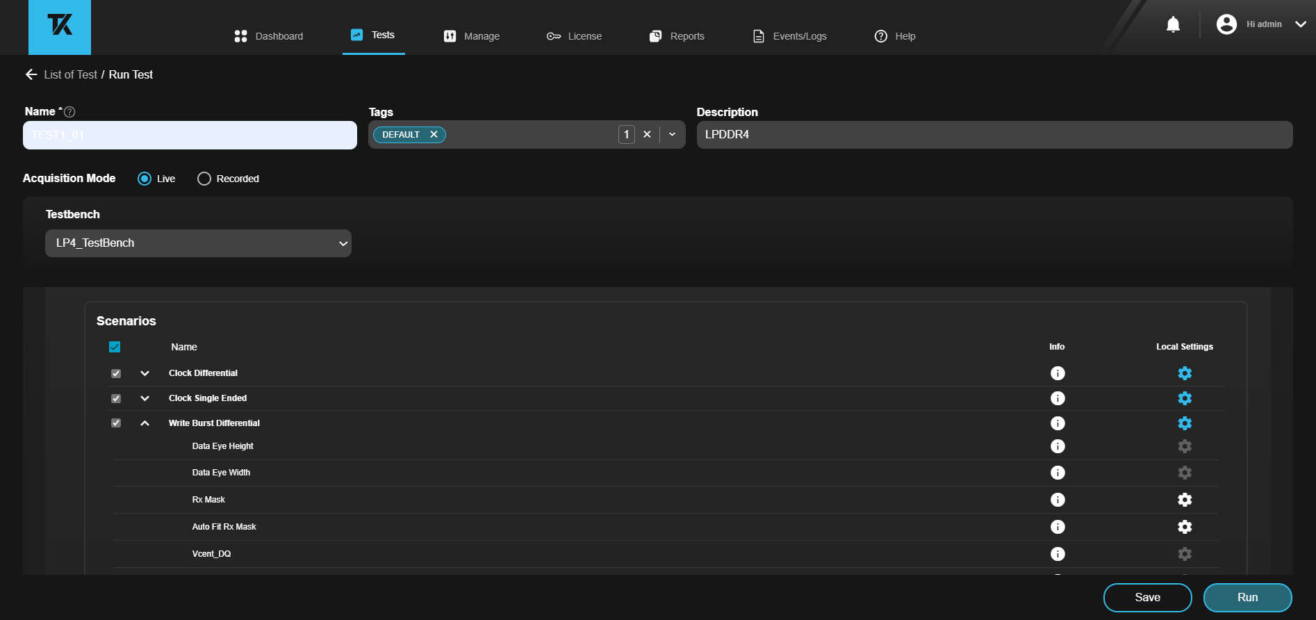 Clarius LPDDR4 Tx Compliance and Debug Solution 61W741240