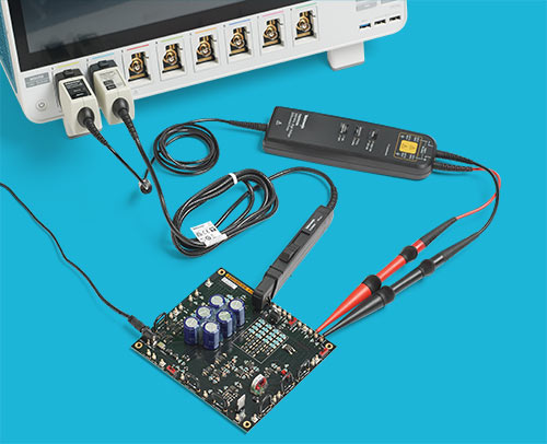 Using an oscilloscope to measure current.