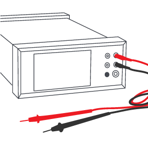 Attach probes to digital multimeter