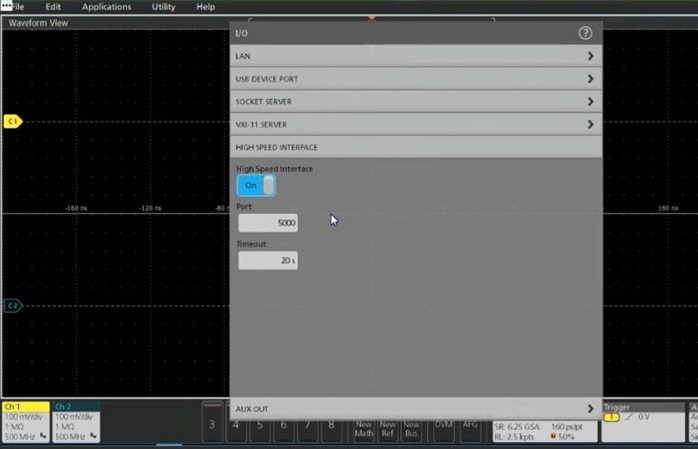 Enable HSI on a supported oscilloscope