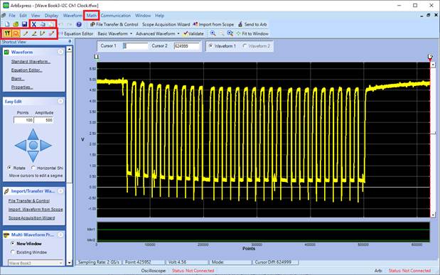 using ArbExpress to edit clock waveform