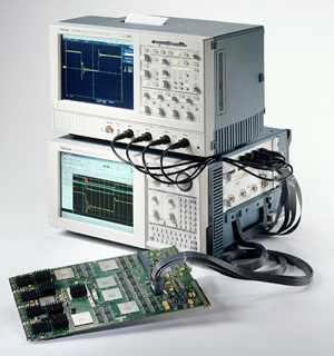 Tektronix logic analyzer and oscilloscope