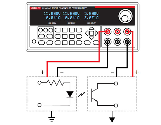 2230 power supplies can power circuits that are optically isolated or transformer-isolated from each other