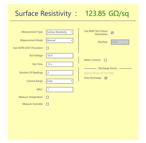 Keithley High Resistivity App with 6517B Electrometer