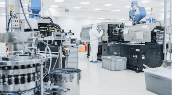 A semiconductor manufacturing facility with advanced machinery.”