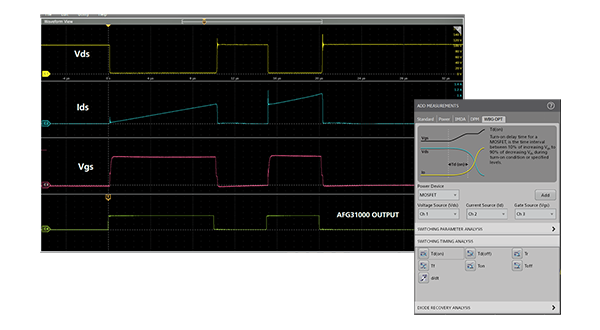 double pulse waveforms on oscilloscope