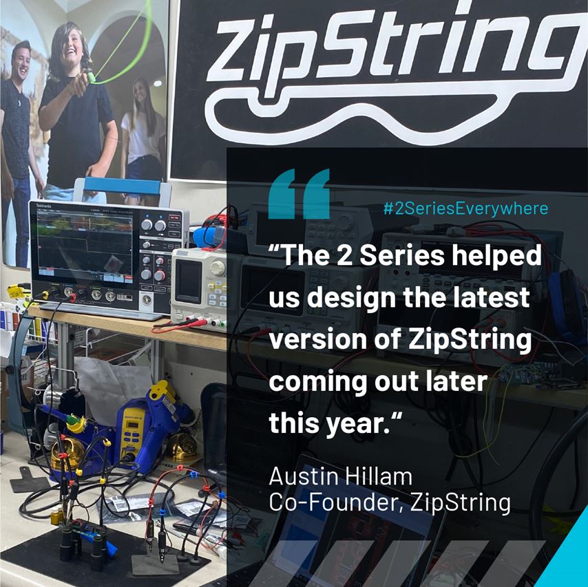 ZipString co-founder quote discussing how the 2 Series MSO helped in the design of the ZipString toy