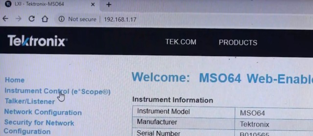 How to control Tek Scope over LAN