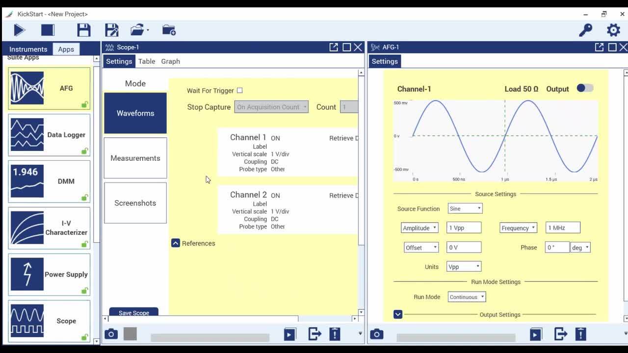 Keithley KickStart Bench Instrument Control Software Overview