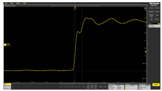 Screenshot from an oscilloscope showing a waveform with Direct probe tip contact