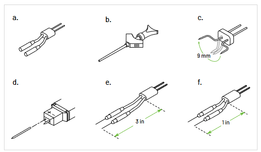 Image showing illustration of various probe top adopters for small geometry probes