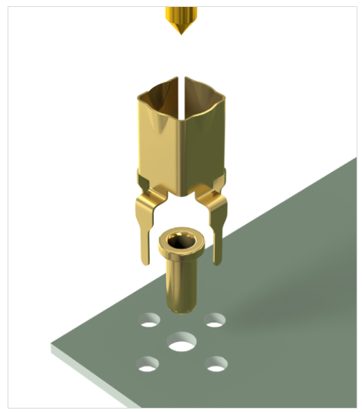 An image of a PCB to probe-tip adaptor