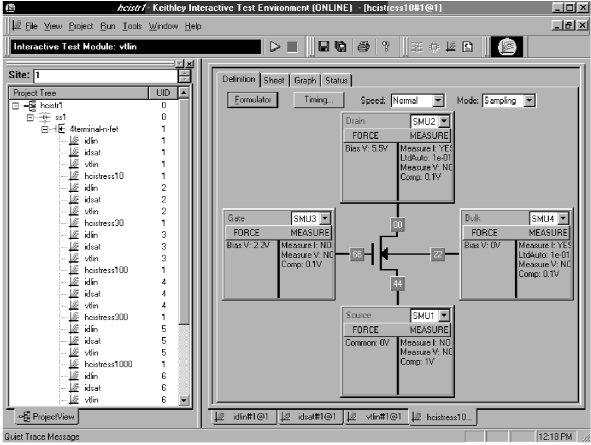 Hot carrier project test sequence and hcistress10 test