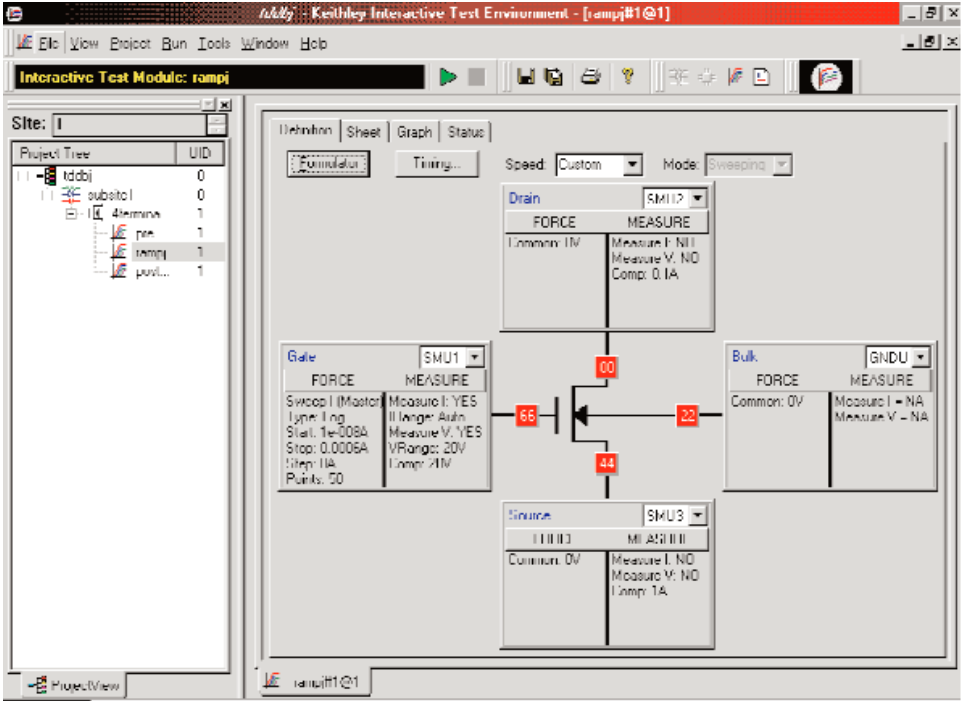 J-Ramp project test sequence and test definition