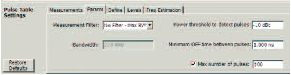 'Detection Threshold' and 'Minimum OFF time' entry boxes