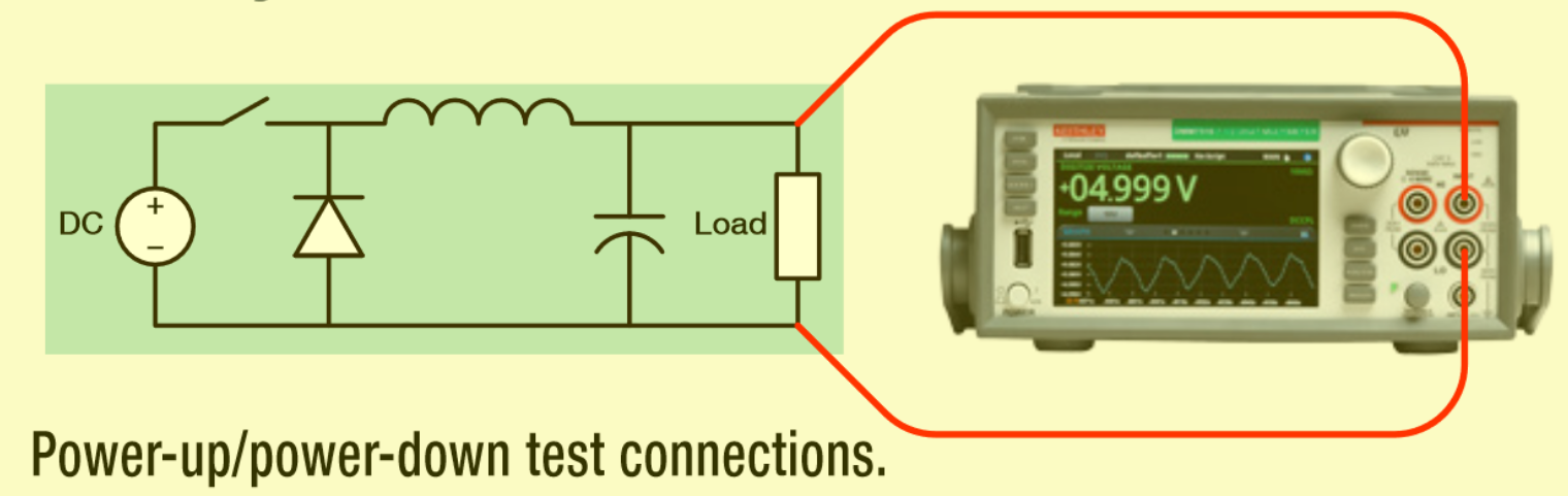 Power-up/power-down test connections