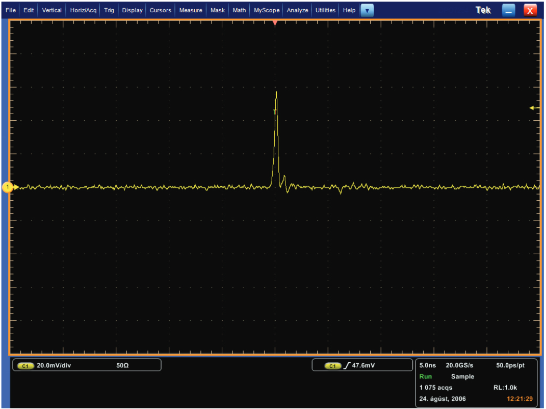 A single pulse captured at high resolution.