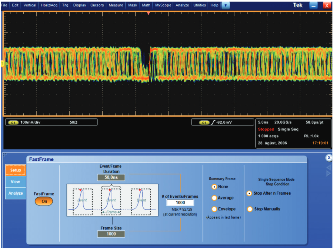 Timing measurements between microprocessor interrupts can be easily made in FastFrame mode.