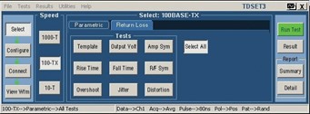100BASE-TX measurement selection.