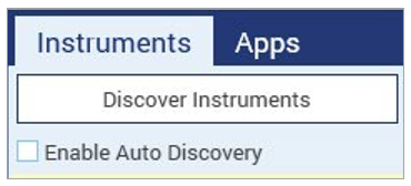A screenshot of the KickStart Software Instrument Auto Discovery enablement checkbox that can be accessed by pressing the F12 key while viewing the Instruments Tab.