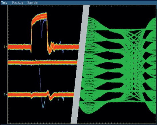 Digital phosphor oscilloscope display