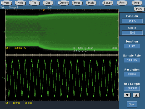 Oscilloscope record length Oscilloscope record length