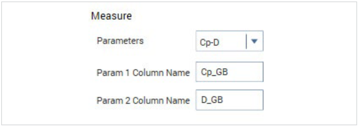 Selecting the CP-D measurement parameter.