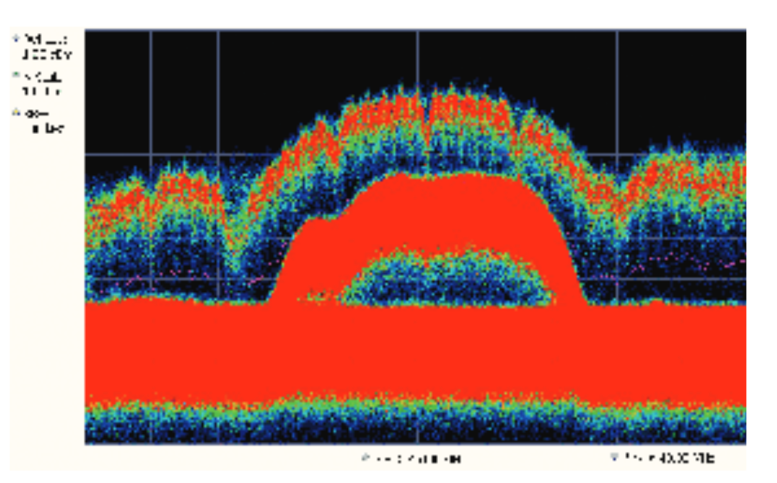 The RSA6000 Series shows the laptop transmissions, access point signal and background noise, all in its live-motion bitmap trace.